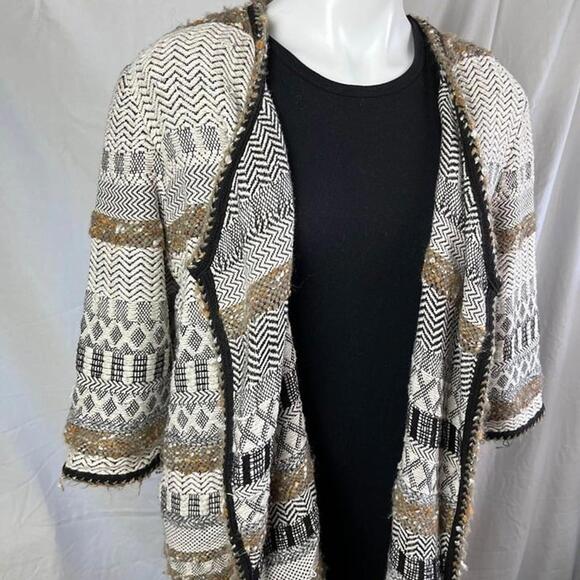 Chico's Printed Cardigan Sweater Women's Size 1 - Picture 1 of 9